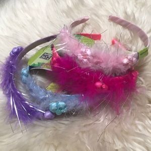 Head Bands Lot of 4 Feathers Accessories